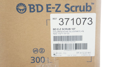 BD 371073 E-Z Scrub 107 Surgical Scrub Brush/Sponge 4% CHG - Case of 300